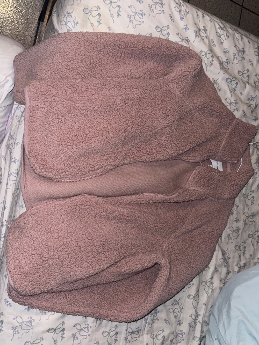 Fashion Nova Teddy Jacket in Dusty Rose